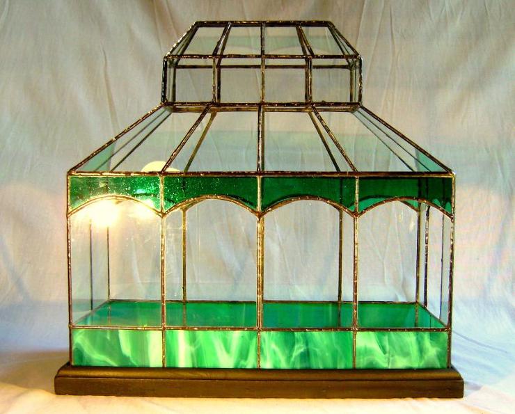 green terrarium wardian case