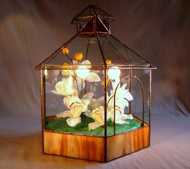 pagoda terrarium stained glass